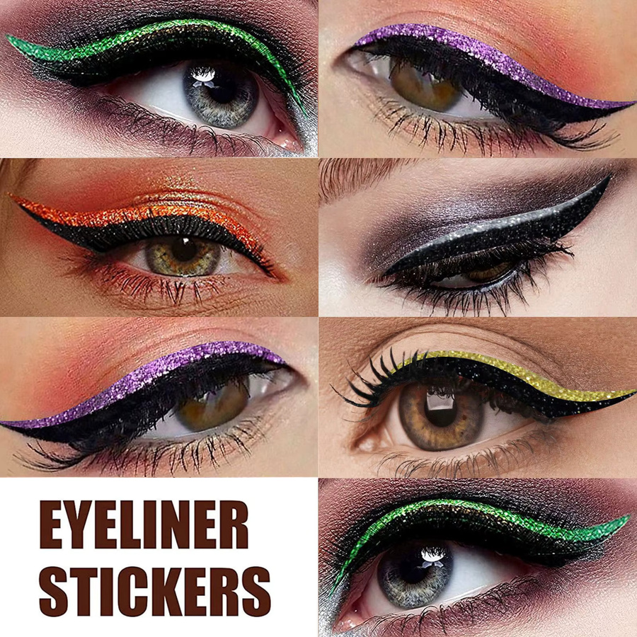 YOCITY Eyeliner-Aufkleber, schimmernd, 4 Farben, Unisex - Bild 2