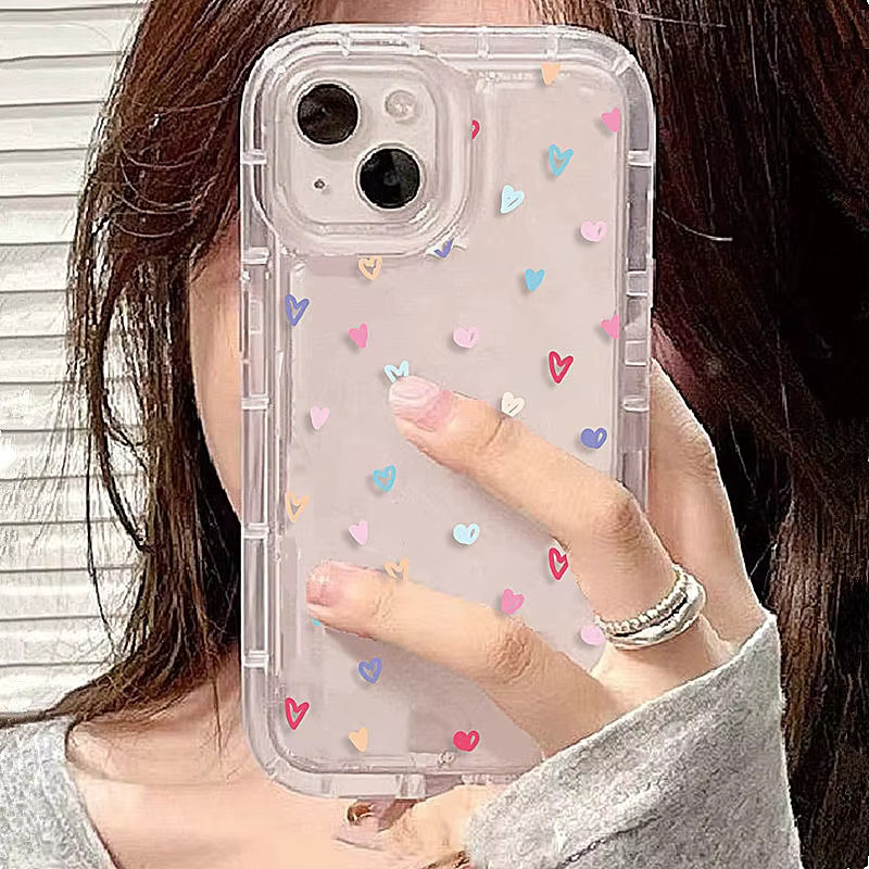 Transparente Handyhülle mit Mini-Liebesherzen-Muster für Apple iPhone 17 16 15 14 13 12 11 Pro Max Sturzsichere Schutzhülle für Damen - Bild 2