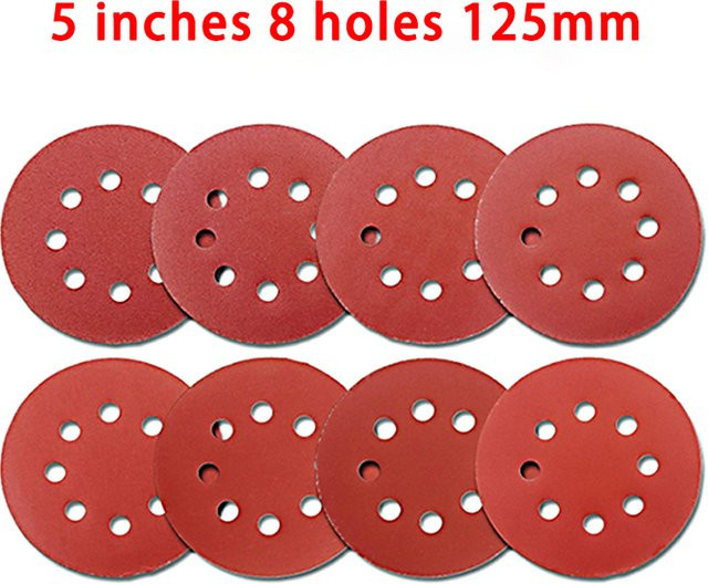 TQLQ Schleifscheiben für Exzenterschleifer mit 8 Löchern, Durchmesser: 125 mm, für Holz und Metall, verschiedene Körnungen - Bild 1
