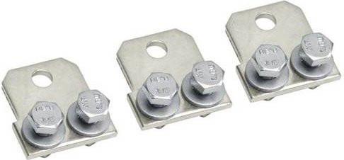 Hager Doppelanschlusslasche LVZASD NH00 für 2 Leiter bis 35qmm aus rostfreiem Edelstahl in Silber - Bild 1