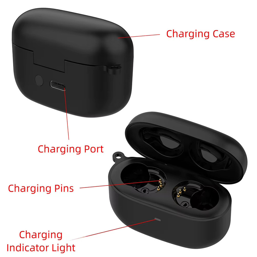Sony LinkBuds S Ladehülle in Schwarz mit kompaktem Design und magnetischer Schnittstelle - Bild 2