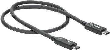 StarTech.com Thunderbolt 3 USB-C Kabel mit 40 Gbit/s, kompatibel mit Thunderbolt, USB und DisplayPort, Schwarz, Länge: 50 cm - Bild 1