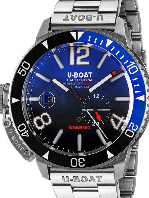 U-Boat Automatik Herrenuhr, Edelstahl, Blau, 46 mm, 30 ATM - Bild 1