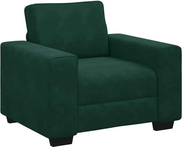 vidaXL Sessel Dunkelgrün aus Samt mit Armlehnen B: 100 cm, T: 77 cm, H: 82 cm - Bild 1