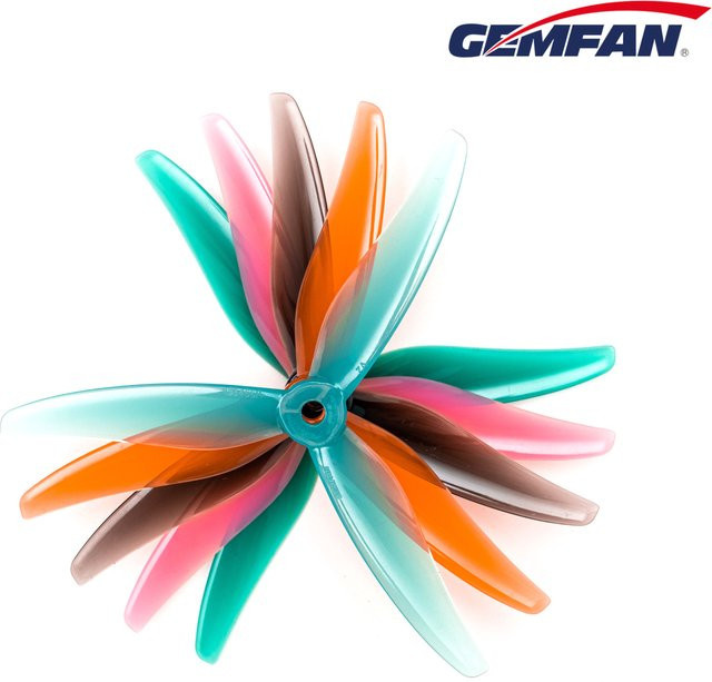 Gemfan Hurrikan MCK V2 3-Blatt-PC-Propeller für 5-Zoll-FPV-Freestyle-Drohnen in Grau und Multicolour - Bild 1