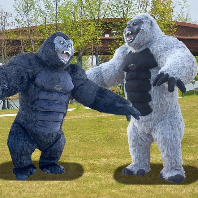Potdemiel Gorilla-Kong aufblasbares Maskottchen-Kostüm, Plüsch / Textil, Tiere - Bild 1