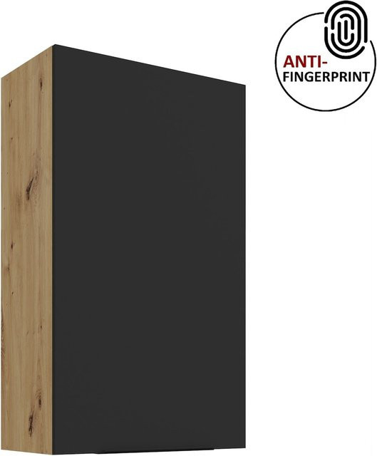 ARIA Hängeschrank für deine Küchenzeile in Schwarz Matt mit Anti-Fingerprint-Beschichtung, Höhe: 90 cm, Breite: 60 cm - Bild 1