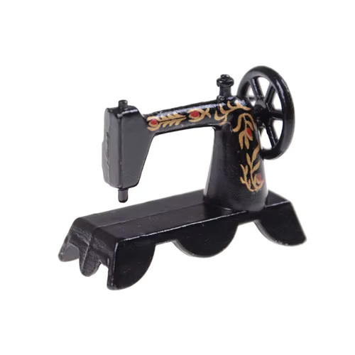 ZTOYL Schwarze Nähmaschine, Puppenhaus-Miniatur, 1:12, Metall - Bild 1
