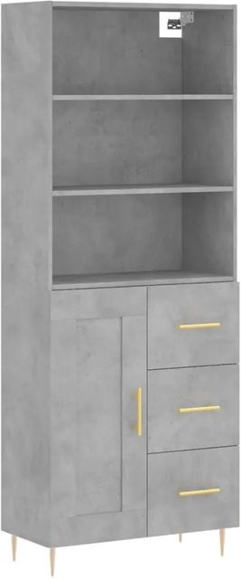 vidaXL Highboard in Betongrau aus Holzwerkstoff und Metall, B/T/H: 69,5 x 34 x 180 cm - Bild 1