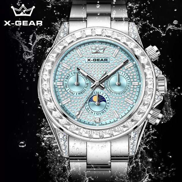 X-GEAR Automatik Armbanduhr, Edelstahl, Gold, Herren - Bild 1