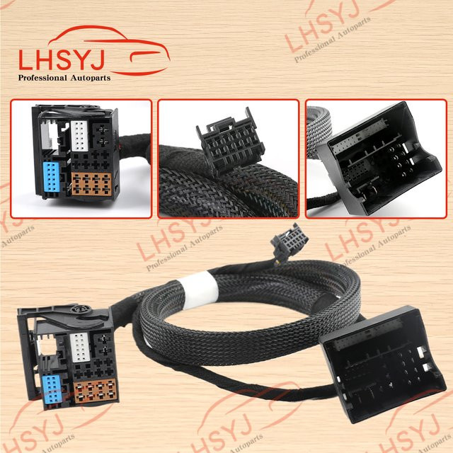 MIB STD2 ZR NAV Discover Pro Radioadapter-Kabelbaum mit 2-zu-2 FAKRA-Kabel für Volkswagen Golf 7 MK7 Passat B8 Tiguan MQB in Schwarz - Bild 1