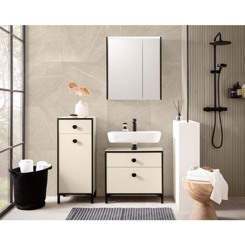 Schildmeyer Highboard Edda in Beige mit Türen und Schubladen, B/T/H: 40,3 x 33,05 x 96,4 cm - Bild 4