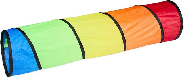 Relaxdays Spieltunnel Pop-up Bunt Mehrfarbig Polyester Stahldraht - Bild 1