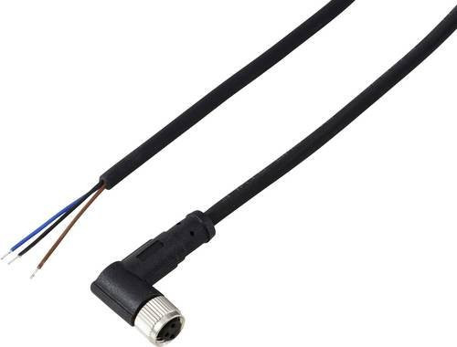 TRU COMPONENTS Anschlussleitung M8 x 1 Buchse gewinkelt, 3-polig, schwarz, Länge: 2 m - Bild 1