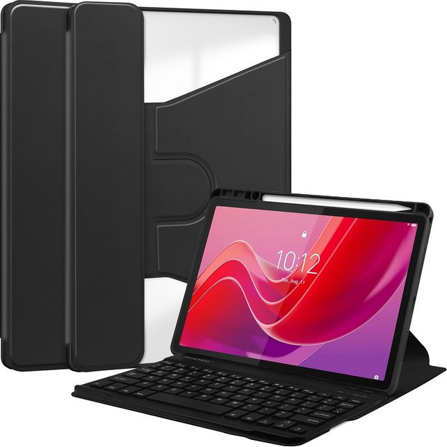 Smart Cover für Lenovo Tab M11 TB-330FU TB-331FC und Xiaoxin Pad 2024 11 Zoll mit Bluetooth-Tastatur, Stifthalter und Standfunktion in Schwarz oder Grün - Bild 1