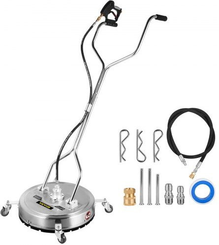 VEVOR Surface Cleaner 22 Zoll aus Edelstahl mit 3/8 Quick Connector und Rollen, Silber - Bild 1
