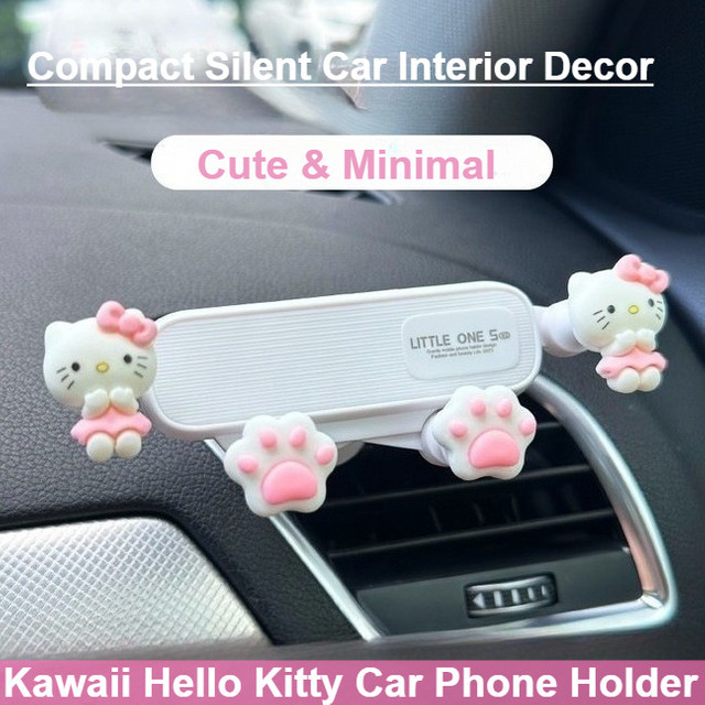 Sanrio Hello Kitty Autohandyhalterung mit Schwerkraftsensor für den Lüftungsschlitz in Weiß - Bild 1