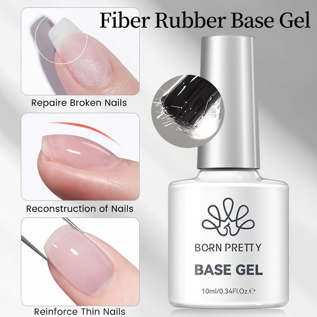 BORN PRETTY Faser-Gummi-Basisgel Nagellack, 10 ml, Glänzend - Bild 1
