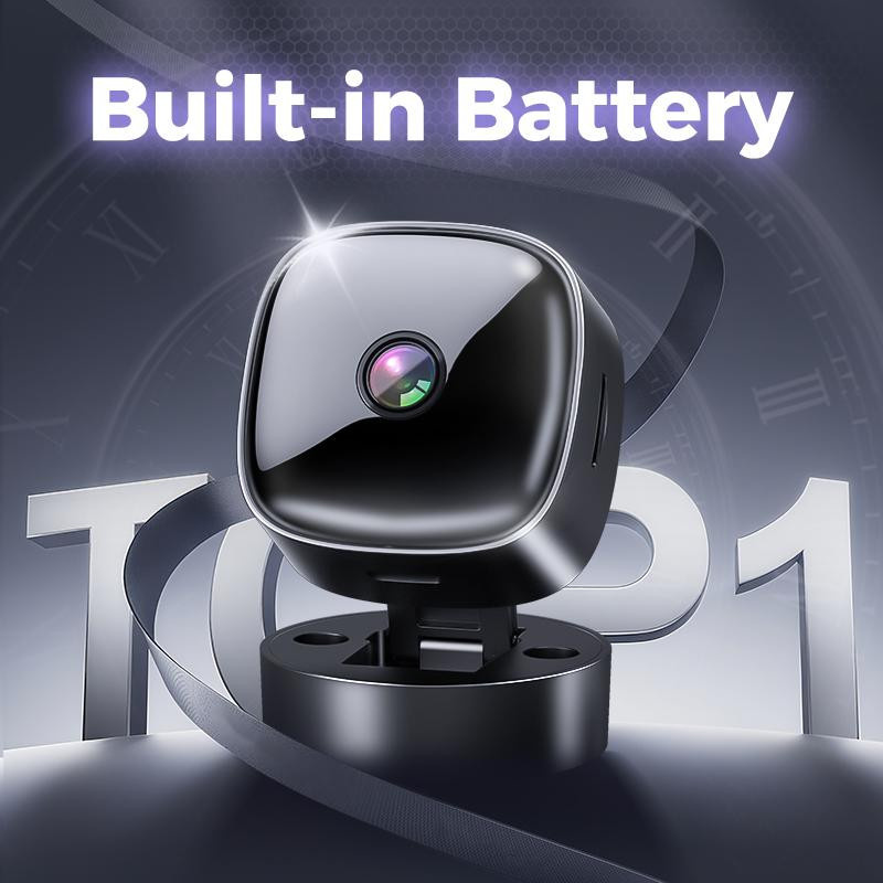Meiteai-All Mini WiFi Smart Überwachungskamera in Schwarz mit HD 1080P, 360 Grad Drehbarkeit und 32G Speicherkarte - Bild 6