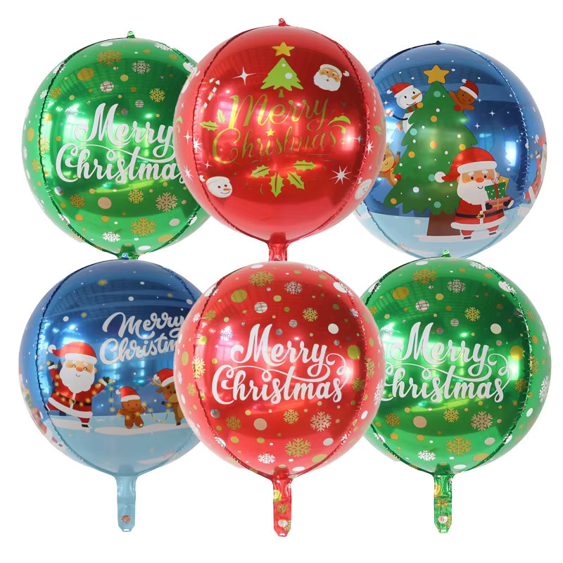 6er Set YAYB 4D Folienballons Santa Claus für Weihnachtsdekoration, 22 Zoll, Mehrfarbig - Bild 1