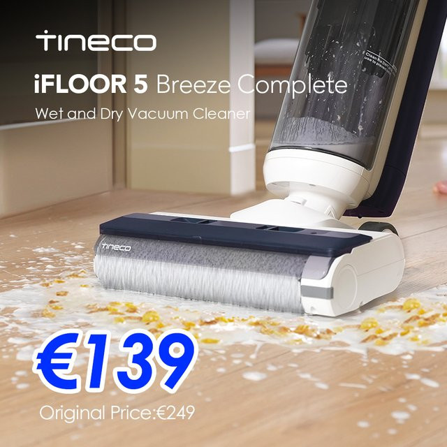 Tineco iFLOOR 5 Breeze Complete Akku-Nasstrockenstaubsauger mit Wischfunktion, Blau - Bild 1