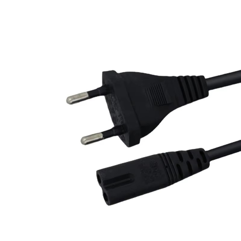 2-poliges Stromkabel IEC320 C7 in Schwarz, 1,5 m Verlängerungskabel für Laptop-Ladegeräte, Drucker und Lautsprecher - Bild 1