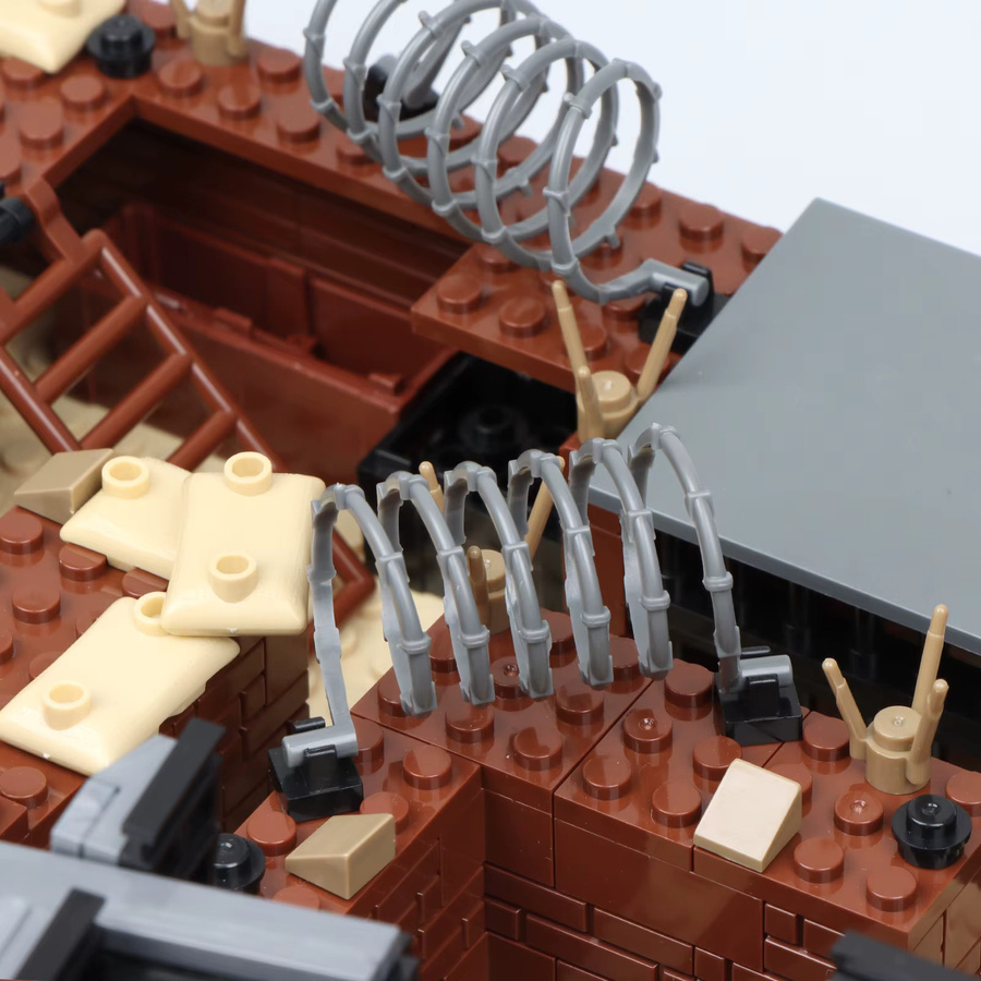 BRICKPANDA WW2 Militär Graben Ruinen Bausteine Kit, Soldaten, Armee Figuren, Krieg Szene - Bild 5