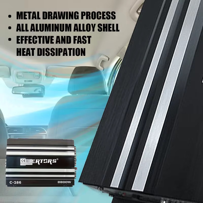 Q-PERTORS Klasse AB Car Audio 4 Kanal Stereo Leistungsverstärker in Schwarz mit 8800 W Power für Lautsprecher, Subwoofer, Höhen und Mid-Bass - Bild 2