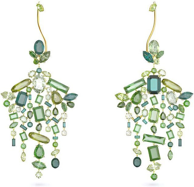 Swarovski Ohrringe, Messing, Kristall, Gold, Damen - Bild 1