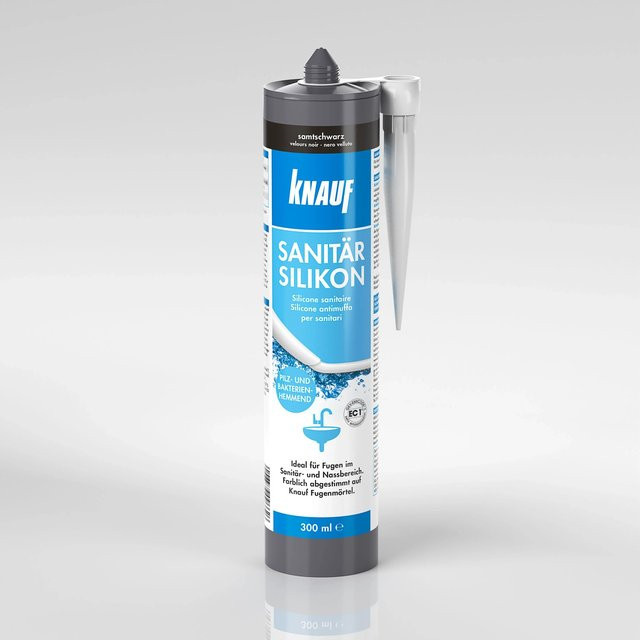 Knauf Sanitär-Silikon Samtschwarz, schimmelresistent, 300 ml - Bild 1