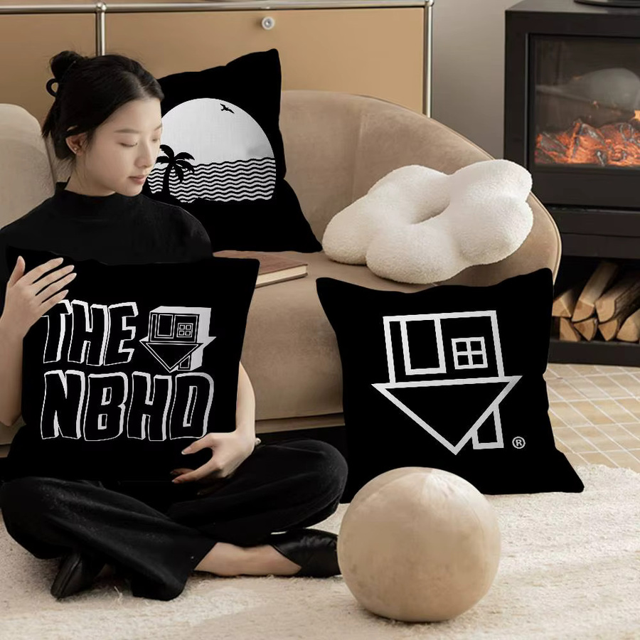 Kissenbezug Band The Neighborhood Schwarz, Dekokissenbezug für dein Sofa, B/B: 45 x 45 cm - Bild 4