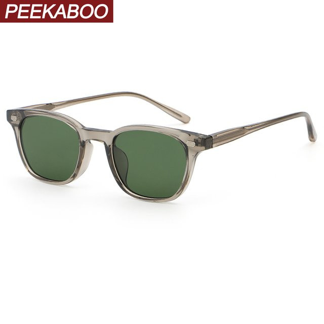 Peekaboo Sonnenbrille, Eckig, Acetat, Braun-Grün, Unisex, Vollrand - Bild 1