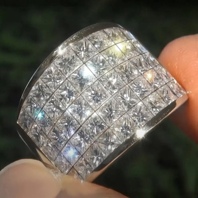 Huitan Ring, silberfarben, Zirkonia, Damen - Bild 1