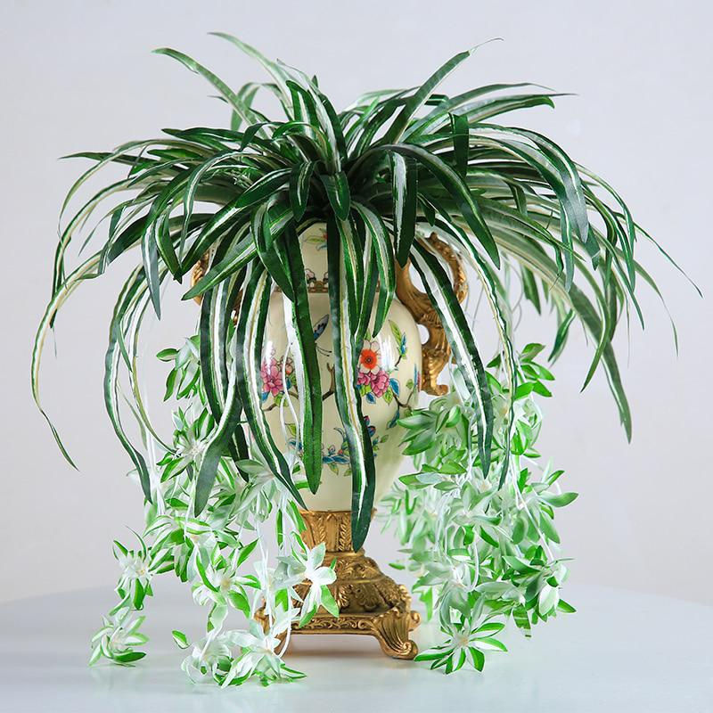 Homelife03 Künstliche Chlorophytum Hängepflanze in Grün, 65 cm Wandbehang aus Kunststoff - Bild 3
