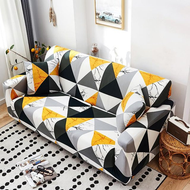 Waschbarer Stretch Sofabezug von BC-Warm Home in Multicolour mit modernem Grafik-Design für Sofas, Breite: 235-300 cm - Bild 1