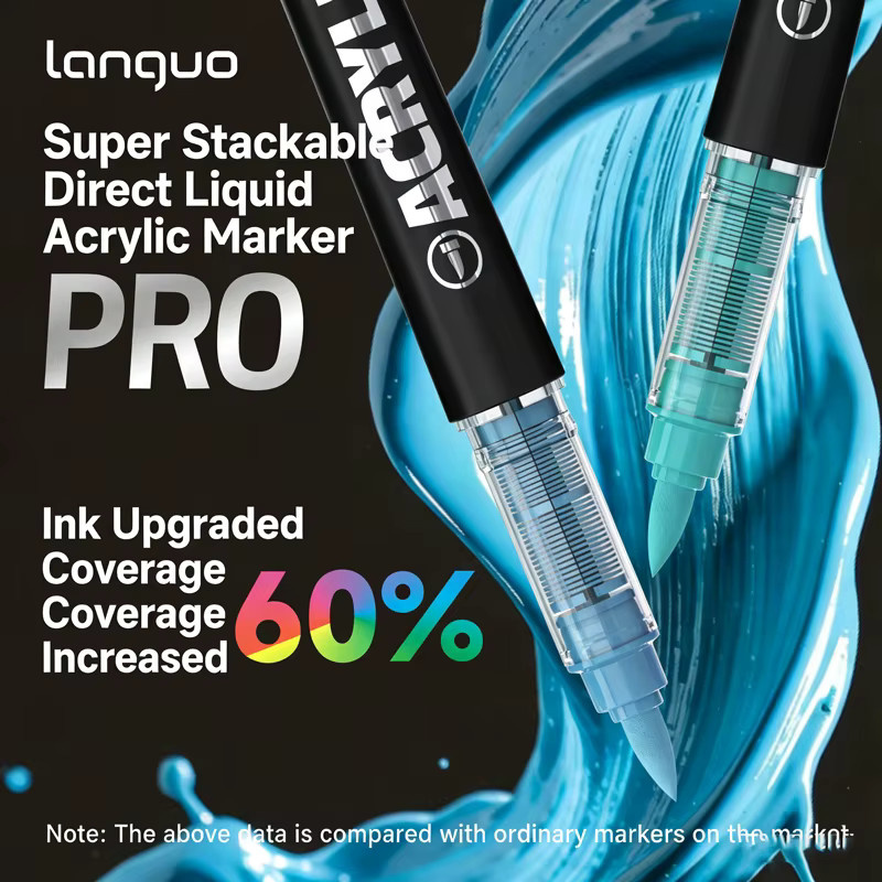 Languo Acryl-Marker-Set mit 48 Farben in Multicolour für DIY Graffiti und Kunstwerke mit Bullet-Spitze - Bild 3