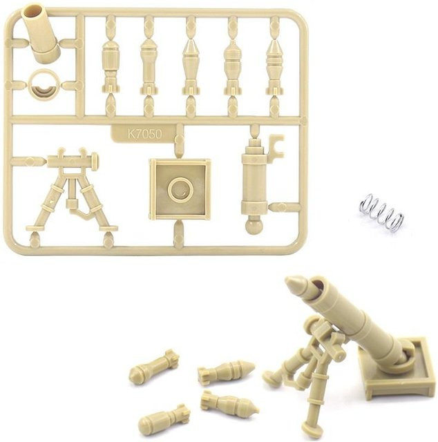 LP GO WW2 US-Militärwaffe M2 Mörser Minifigur Zubehör, Bausteine Kit - Bild 1
