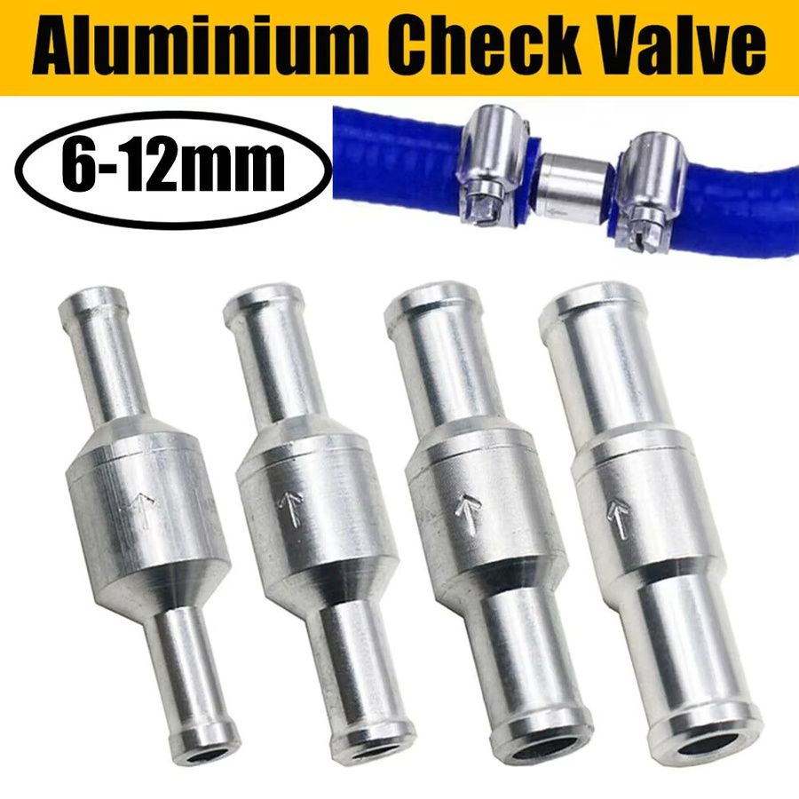 LEENKEA Einweg-Rückschlagventil aus Chrom in Silber für Luft, Vakuum, Kraftstoff, Wasser und Gas, Durchmesser: 6 mm, 8 mm, 10 mm oder 12 mm - Bild 2