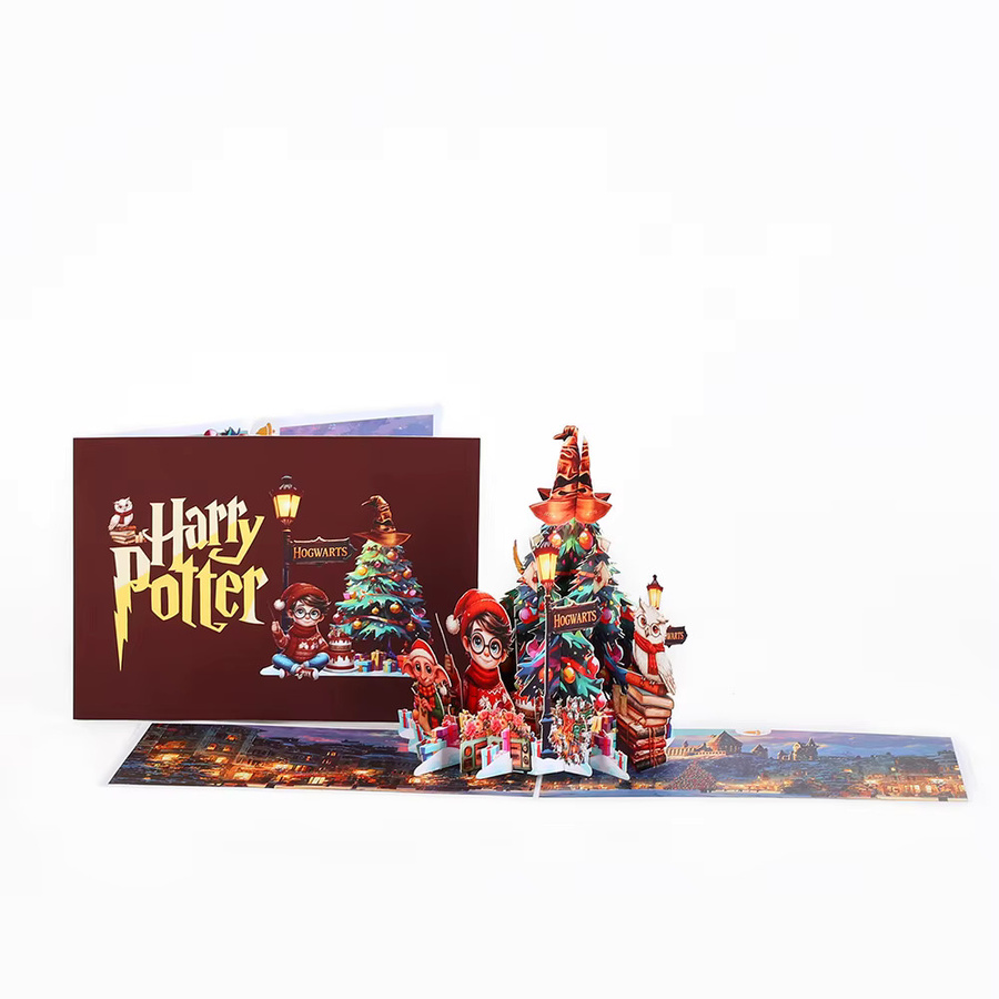 Harry Porty Weihnachtsbaum-Grußkarte aus Papier, buntes Weihnachtsgeschenk für Freunde, 1 Stück - Bild 3