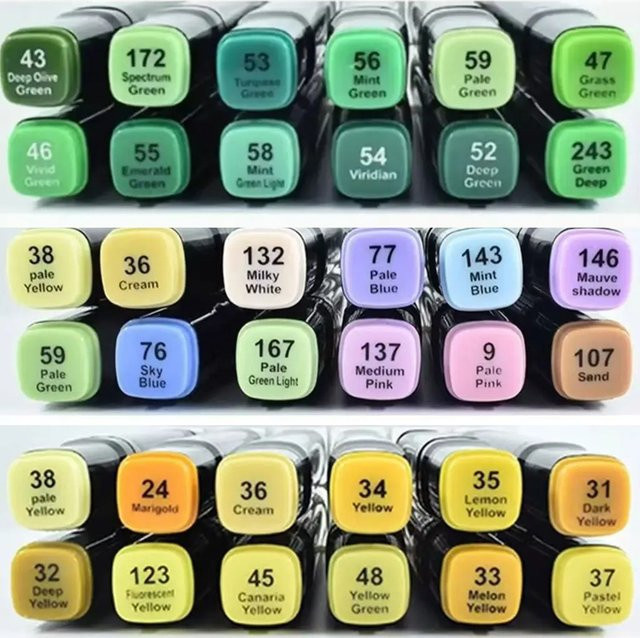 12er Set Macaron Alkoholmarker mit Doppelspitze für Skizzieren und Zeichnen, bunte Animationsmarker für Schule und Erwachsene - Bild 1