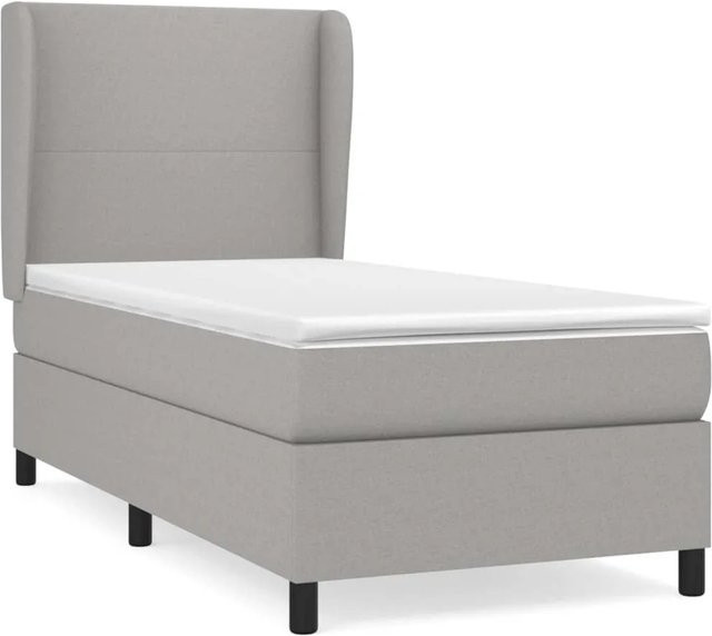 vidaXL Boxspringbett mit Matratze Hellgrau B/T: 100 x 200 cm - Bild 1
