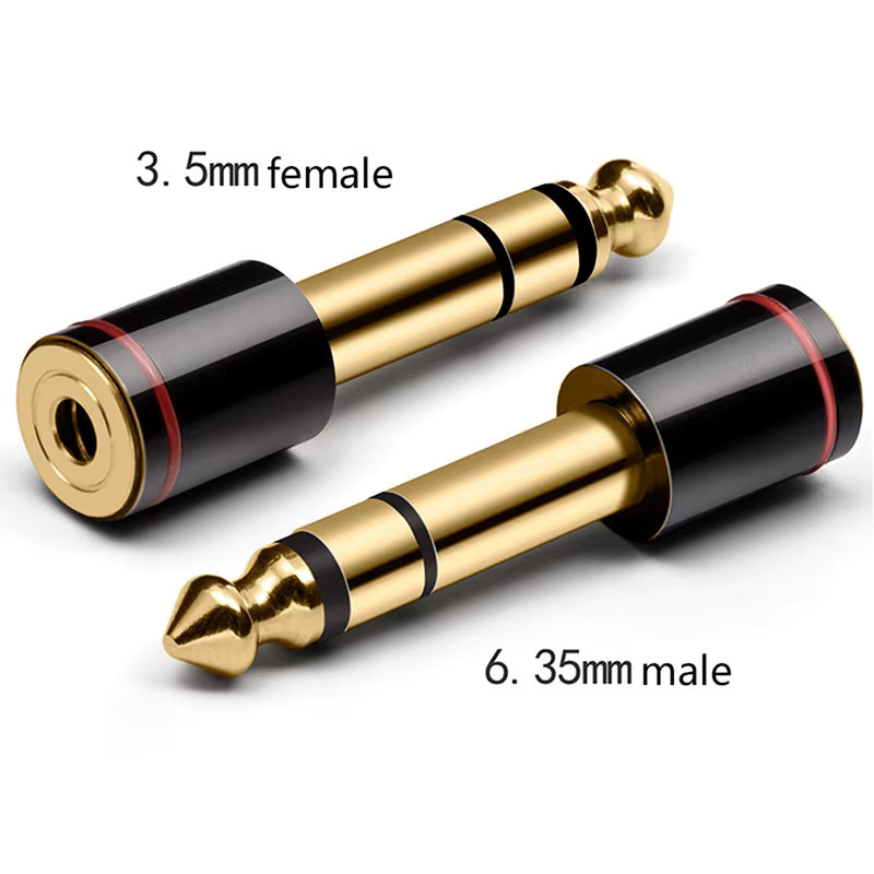 HFSHy Audio-Klinkenadapter Stereo-Kopfhörer-Adapter von 6,35 mm 1/4 Stecker auf 3,5 mm 1/8 Buchse in Gold - Bild 2