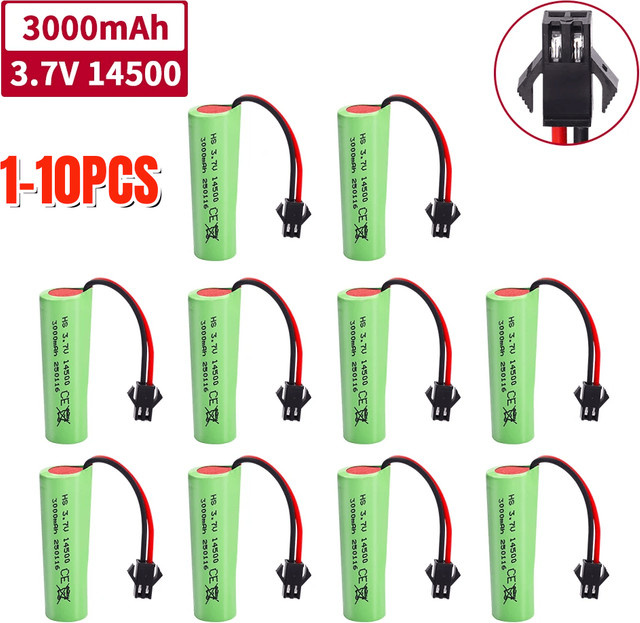 NDNNAS 14500 3,7V 3000mAh Li-Ionen-Batterie, mit SM-2P-Stecker - Bild 1
