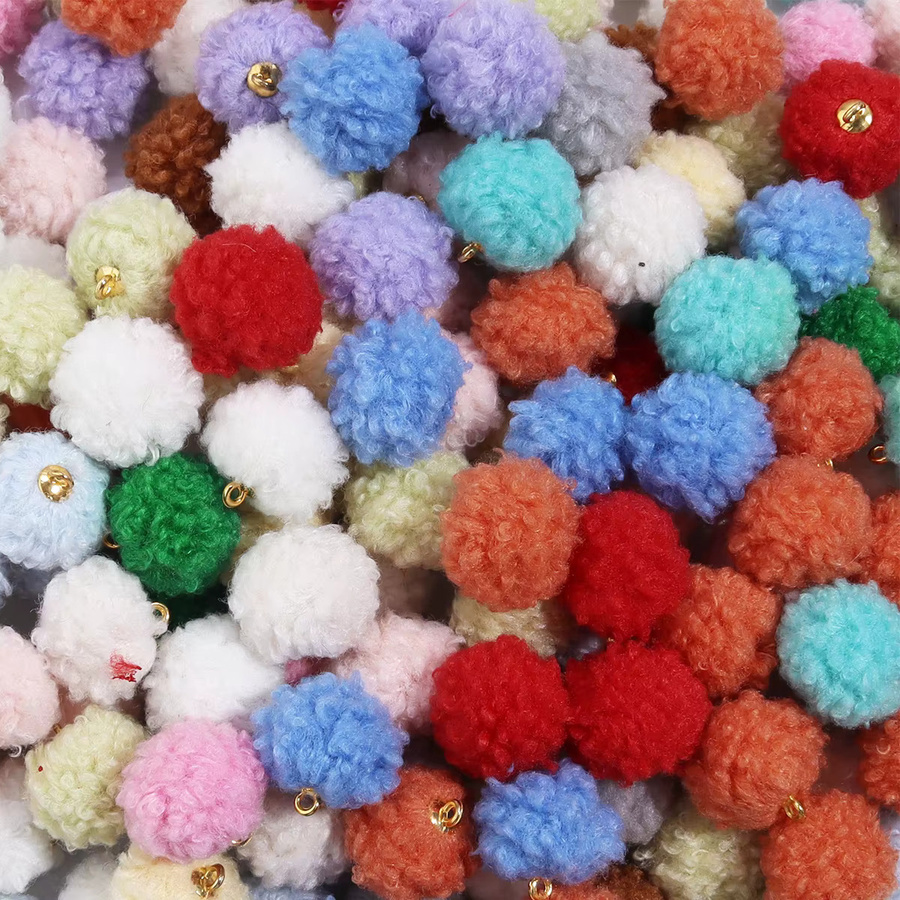 Pompom Anhänger, 20mm, Plüsch, 20 Teile/Los - Bild 5