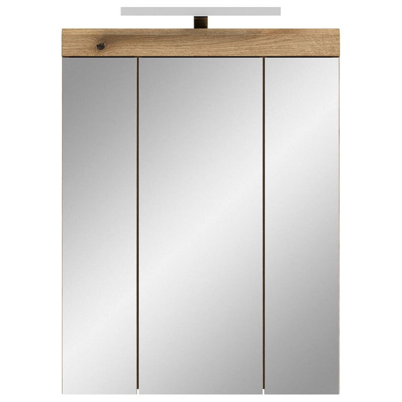 Spiegelschrank Scout Evoke Oak von xonox.home in Braun mit LED-Beleuchtung und Glasfront, B/H/T: 60 x 79 x 18 cm - Bild 3