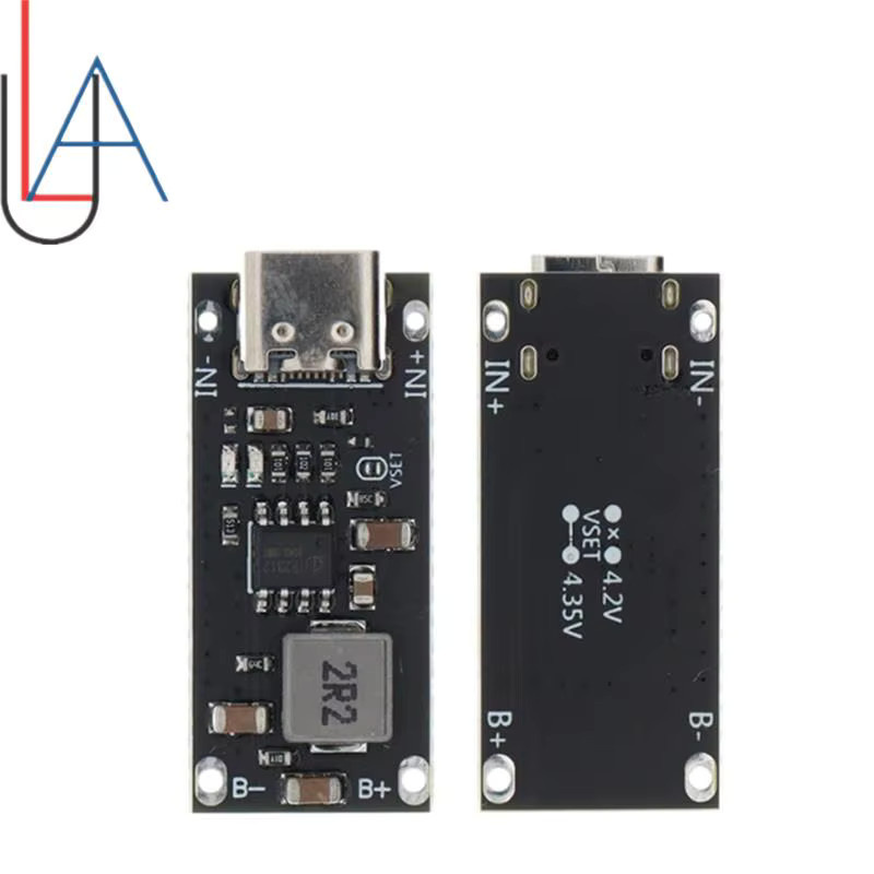 LAUBEI IP2312 Schnellladeplatine für Polymer Ternäre Lithiumbatterien mit USB-C Eingang, 3A Hochstrom, CC/CV-Modus, 5V bis 4,2V, Schwarz - Bild 2