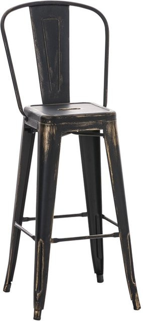 TPFLiving Barhocker Adnan in Schwarz-Gold aus Metall im Industrial-Design - Bild 1