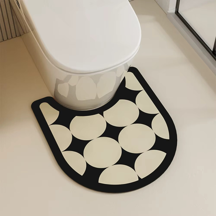 VIKAMA 3er-Set Badezimmer-Teppiche im Nordic Minimalist Design mit Polka Dot Muster, rutschfest und saugfähig - Bild 3