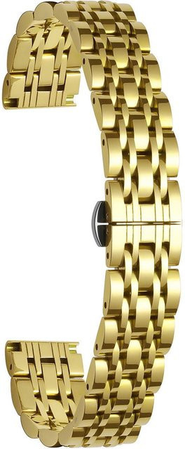 Full Star Uhrenarmband Edelstahl, Faltschließe, 22 mm, Gold, Unisex - Bild 1