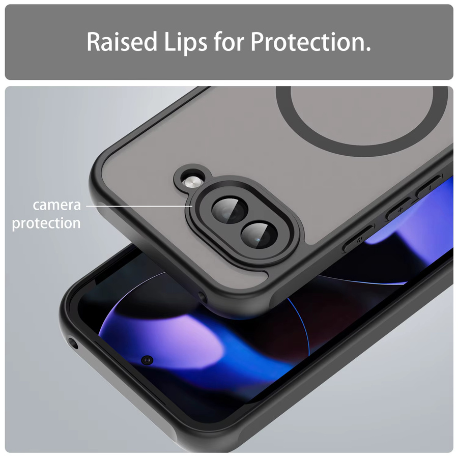Kumonkey Matte Schutzhülle für Google Pixel 9a, MagSafe kompatibel, Transparent und Blau - Bild 5